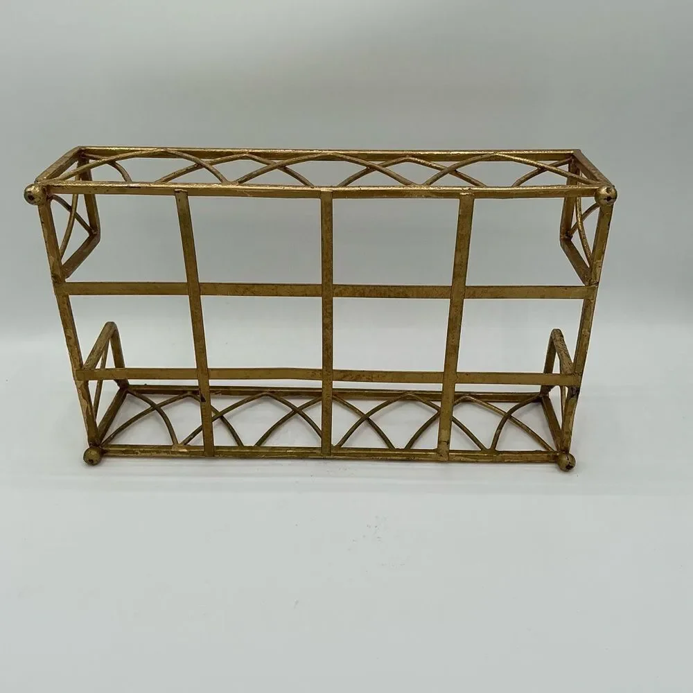 Gold Metal Tray for Folded Paper Guest Bathroom Hand Towels Napkins 5x9